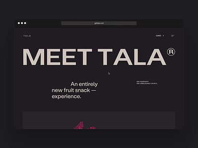 TALA Homepage now live! 🚀 animation design e-commerce fruit snacks typography ui ux web webflow website