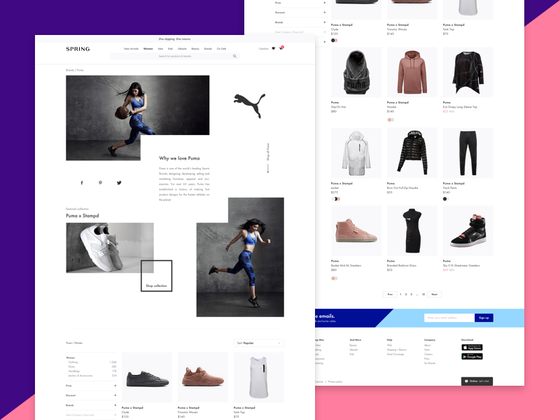 Brand Page Concept 01 by Quintin Lodge for Spring Inc. on Dribbble