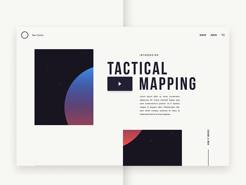 New Tactics - Landing Page Preview animation design landing page marketing page typography