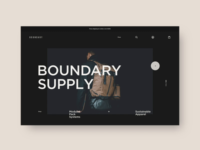 Boundary Supply 🎒 - Homepage art direction backpacks design e commerce ecom ecommerce fashion interactive layout shopify shopping typography web web design website