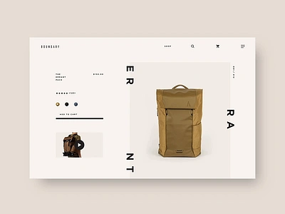 Boundary Supply 🎒 - Early Configuration Concept animation configurator customize design e commerce ecommerce fashion interaction interactive layout layouts shopping ui ux web