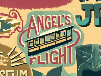 Angel's Flight detail angels flight design dtla hand lettering illustration lettering los angeles type typography