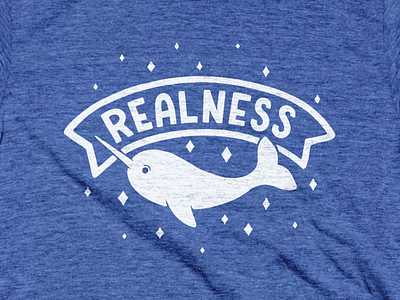 Realness lettering narwhal realness t shirt tshirt