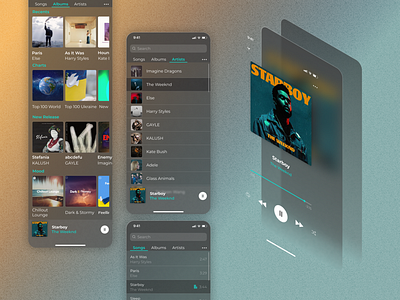 Music Player UI concept inspiration ios kalush kate bush mobile music player ui