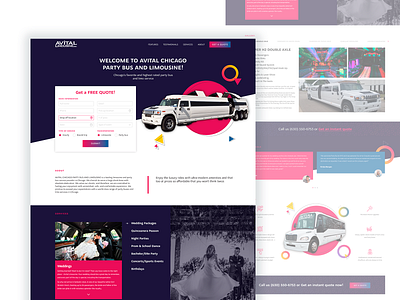 Avital Limousine Landing Design design landing landing page design limousine perfectorium ui ux web website website design websites