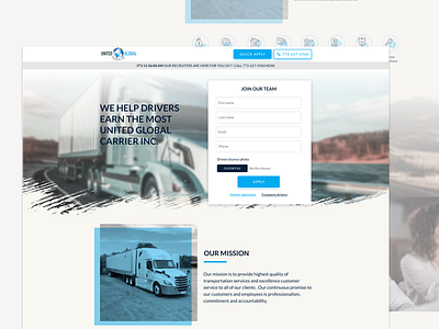 Unitedglobalcarrier landing design design perfectorium ui ux web website