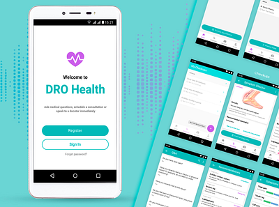 DRO Health app design perfectorium ui ux