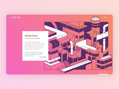 M.Land adobe xd illustration landing rebound smartcity ui