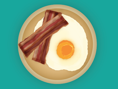 Mmmm... Bacon & Eggs bacon breakfast egg illustration logo meat meet plate