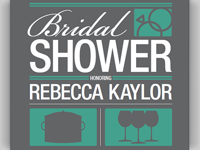 Shower me! bridal shower design graphics illustrations invitations invites pot print rings type typography wine glass