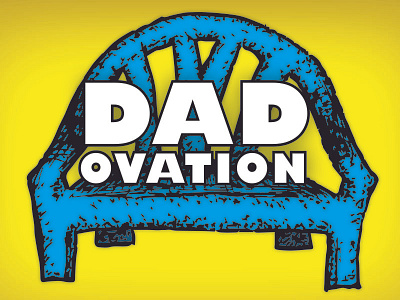 DAD-ovation card dad dad ovation fathers day football season greeting card hand illustrated homemade illustration innovation lawn chair stadium seats