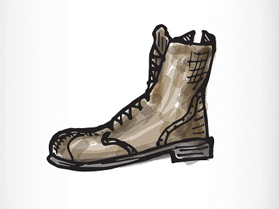 Workin' Boots boot computerized hand drawn illustration microns photoshop working