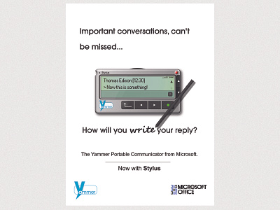Retro Office 365 Yammer Pager Advert (Fiction)