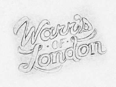 Warr's of London custom hand drawn logo sketch typography