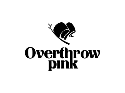 Overthrow Pink beauty brand flag heart logo pink rebel