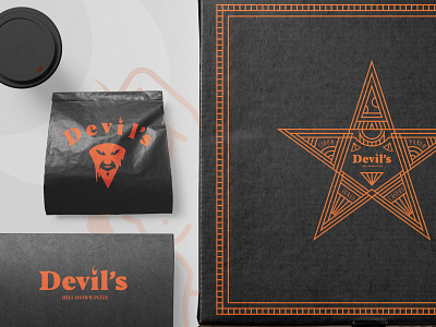 Devil's brand devil food logo pizza