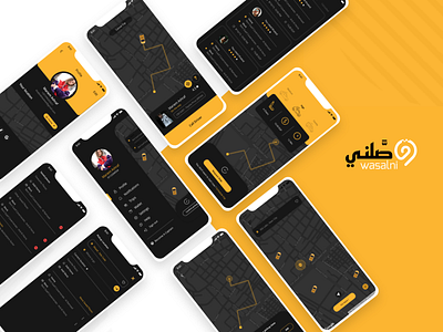 Wasalni Black Theme android app app design black theme design driver ios uidesign user experience user flow user interface uxdesign