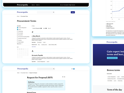 Online Procurement Dictionary adobe xd blue design desktop dictionary encyclopedia prototyping ui ux web website