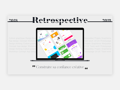 Retrospective 2018 - 2019 adobexd design vector web design