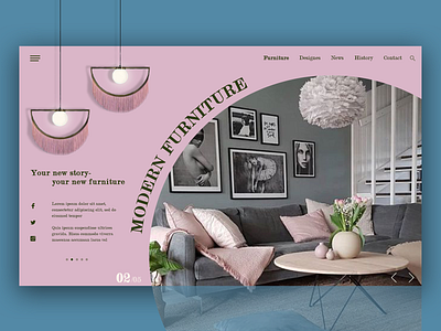 furniture branding design furniture icon interior shot typography ui ux web webpage website websites