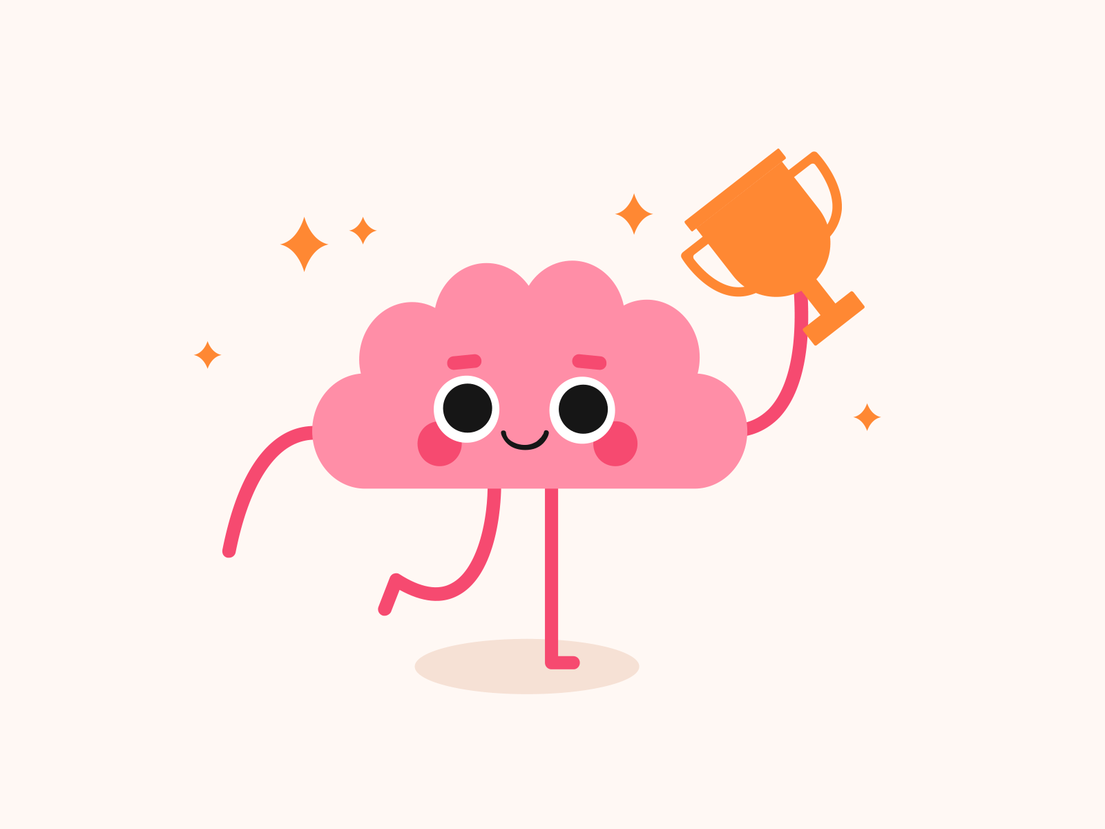 Brainy achievement animation app brain branding character cute design headway illustration mobile motion ui vector