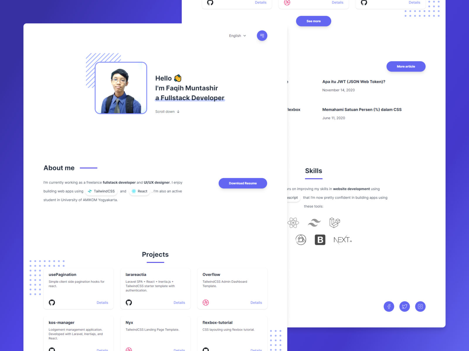 Fama - Portfolio Website Template by Faqih Muntashir on Dribbble