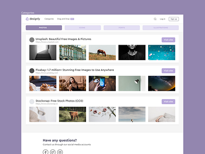 designly - Categories Page