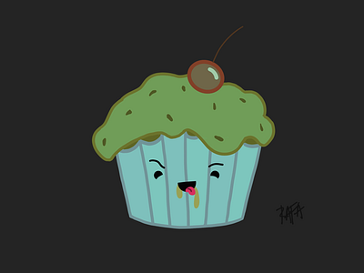 Zombie Muffin cupcake cute illustration muffin procrate teal zombie