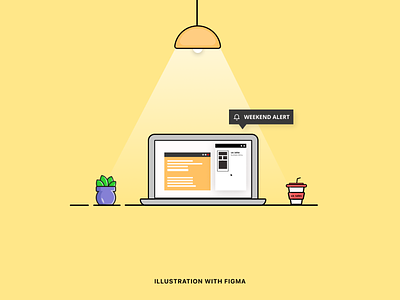 Weekend Alert | Illustration on Figma by Praveen adobe xd branding design figma figmadesign flat illustration logo product page vector