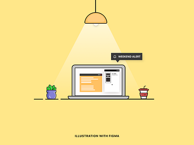 Weekend Alert | Illustration on Figma by Praveen