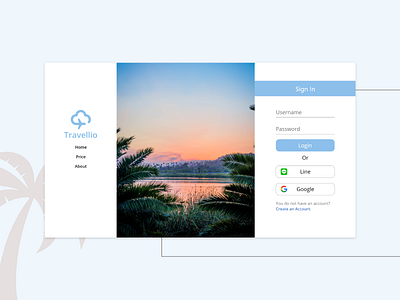 Travell Login Page adobexd design front end indonesia travell ui uidesign uiux ux vector webdesign