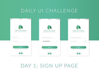 Daily UI Challenge: Day 1 Sign Up branding dailyui gradients userexperiencedesign userinterfacedesign