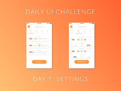 Daily UI Challenge: Day 7 Settings adobe illustrator dailyui design figma icon a day icons inspiration mobile app design smarthome ui uidesign userexperiencedesign userinterfacedesign