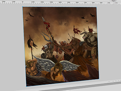 Demons - Digital Paint angels apocalypse black blood death demons digital draw illustration metal paint war