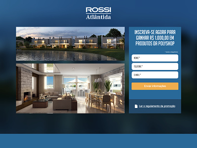 Landing Page for Rossi Atlântida blue design digital graphic landing landing page layout page promotional rossi ui ux