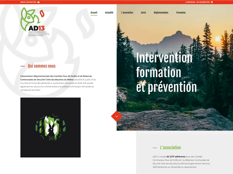Site web AD13 animation fire graphic design invision studio nature ui ui ux ux webdesign website