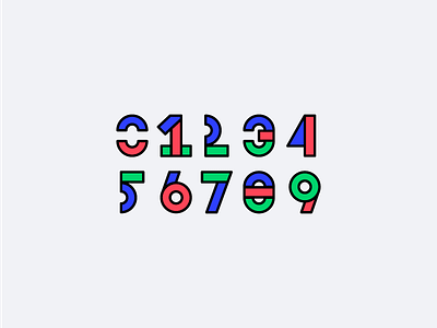 Numbers colorful font numbers