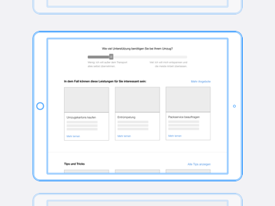 Movinga - Concept Iteration interaction prototyping split screen ui ux wireframing