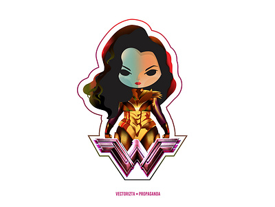 wonderwoman caricature coreldraw dc illustrator sticker vector vector illustration wonderwoman