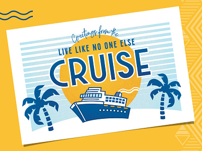 Cruise Postcard 1 cruise design illustration logo postcard typography vector vintage