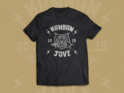 BOTB Kanban Jovi Shirt design hand lettering illustration lettering lightning bolts logo shirt tiger tshirt typography vector