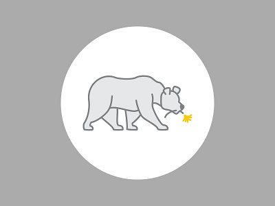 Farewell Bear Logo bear flower gray logo mark minimal simple