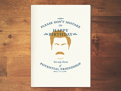 Ron Swanson birthday card birthday card parks and rec pattern ron swanson typography