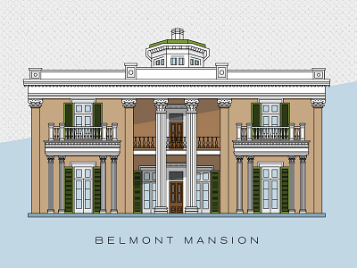 Belmont Mansion building classic columns illustration mansion nashville old windows