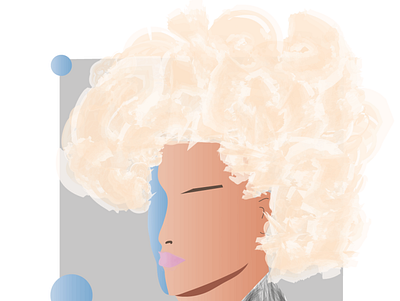 Blond afro design illustration illustrator vector