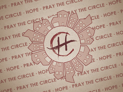 Pray the Circle church hope maroon pray printed tan