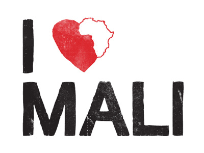 Mali africa heart mali red worn