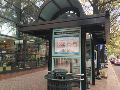 #GivingTuesdayCLT - in the wild bus poster cats charlotte area transit system charlotte nc giving givingtuesdayclt google fiber nonprofit philanthropy poster share charlotte uptown