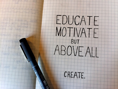 Create. - a quick sketch moleskine quote random sketch