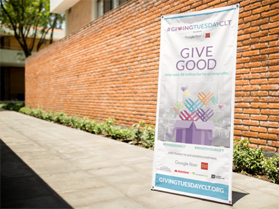 GivingTuesdayCLT banner marketing campaign gift nonprofits philanthropy banner print charlotte wells fargo google fiber givingtuesdayclt givingtuesday